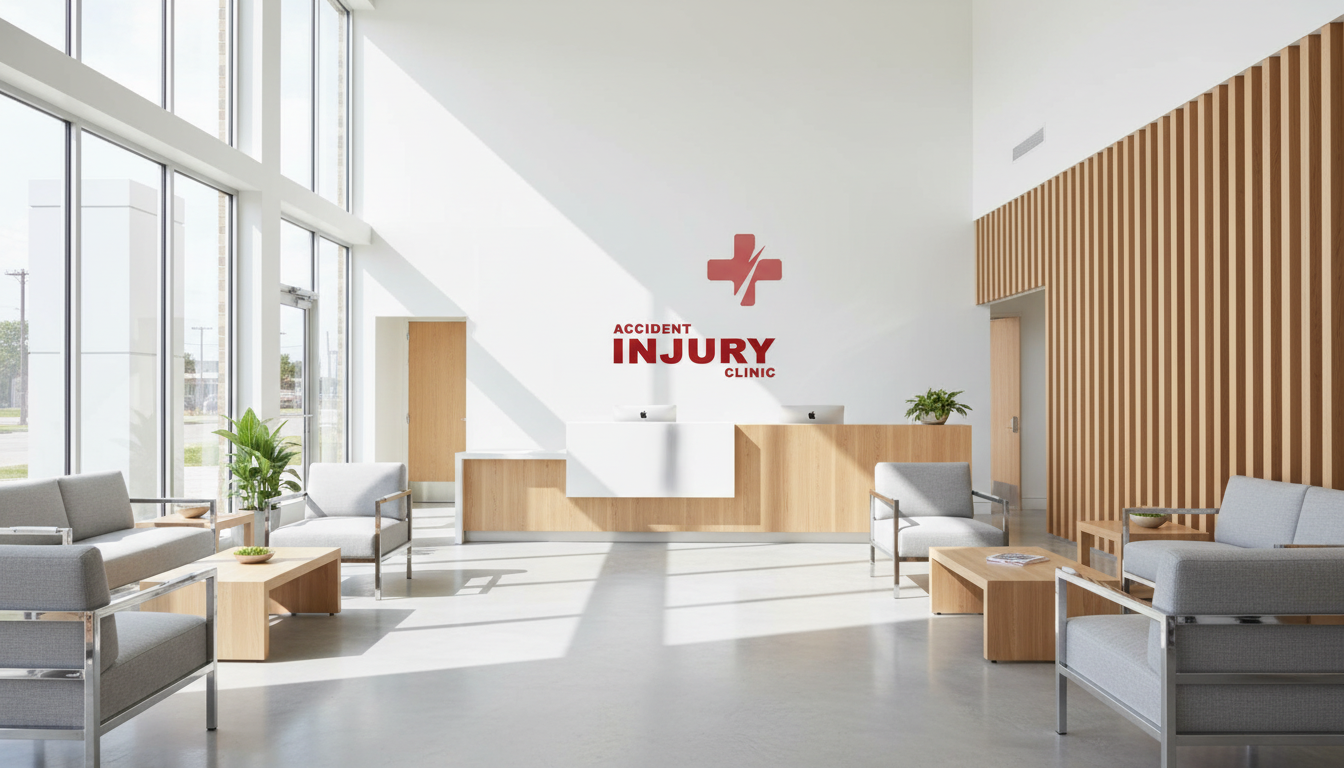 Modern clinic reception area